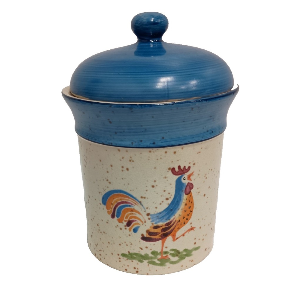 Vintage Noble Excellence Rooster Cafe Canister Lidded Storage Cottagecore